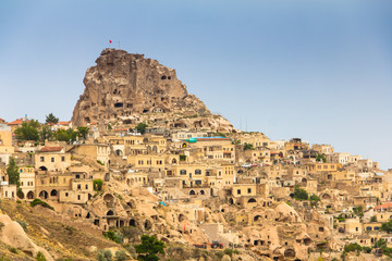 Fototapeta na wymiar View of the cave houses of Cappadocia.