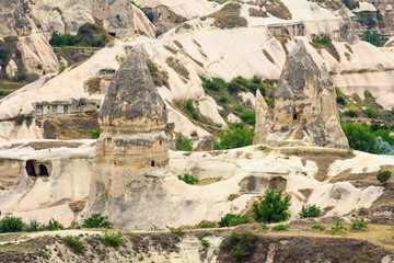 View of the cave houses of Cappadocia.