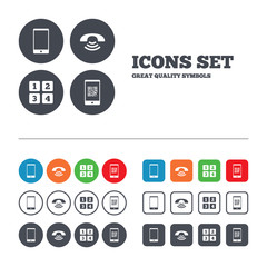 Phone icons. Call center support symbol.
