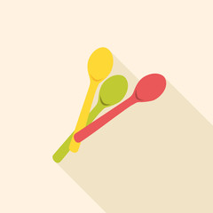 Background with spoon, flat vector illustration.