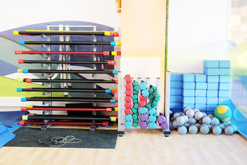 Equipment of a fitness hall