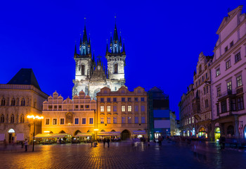 Fototapeta na wymiar Old Town Square in Prague at night. Czech Republic