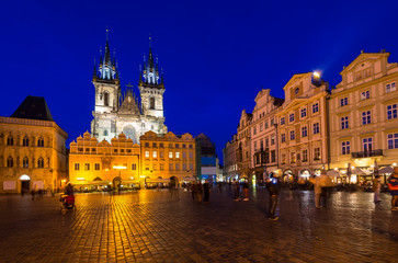Fototapeta na wymiar Old Town Square in Prague at night. Czech Republic