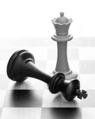 Chess victory of the white queen
