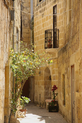 Fototapeta na wymiar Quiet alley on Gozo