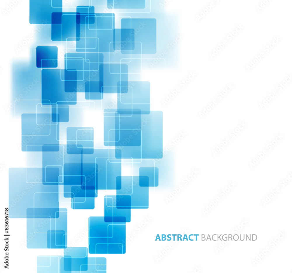 Poster blue shiny squares technical background. vector