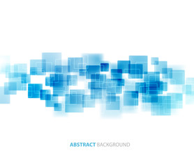 Blue shiny squares technical background. Vector 