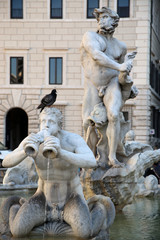 sculpture Marble Triton, Fontana del Moro in Piazza Navona