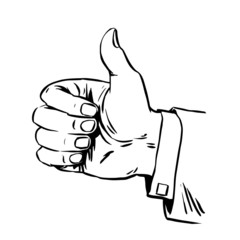 Gesture is great hand thumb quality hitchhiking retro line art
