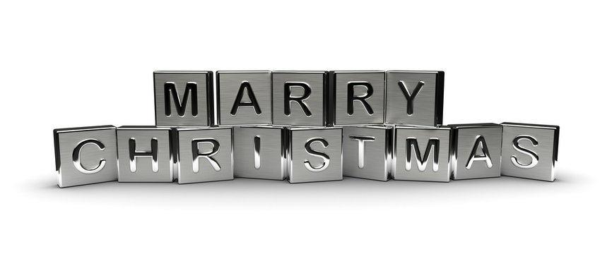 Metal Marry Christmas Text