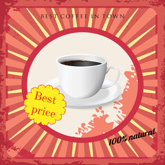 menu for coffee in vintage