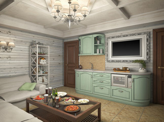 3D render of a bath in the private house