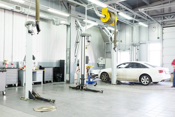  Cars in a dealer repair station in Moscow, Russia