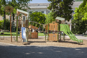 Children playground in a park in the city center