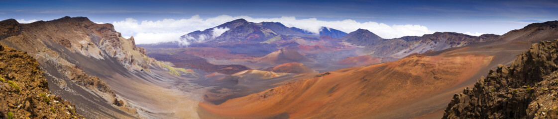 Fototapeta na wymiar Panoramic View Haleakala Volcano Crater Summit Maui Hawaii