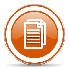 document orange icon pages sign