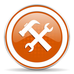 tools orange icon service sign
