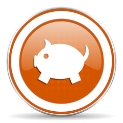 piggy bank orange icon