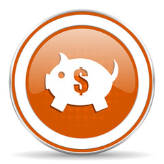 piggy bank orange icon