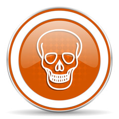 skull orange icon death sign