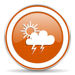 storm orange icon waether forecast sign