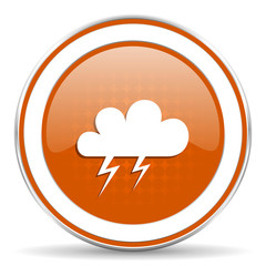 storm orange icon waether forecast sign