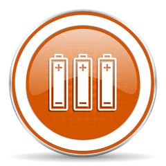 battery orange icon power sign