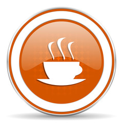 espresso orange icon hot cup of caffee sign