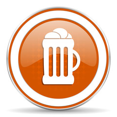 beer orange icon mug sign
