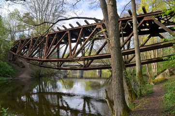 Wysadzony most na rzece Gwda koło Jastrowia