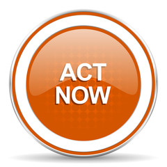 act now orange icon