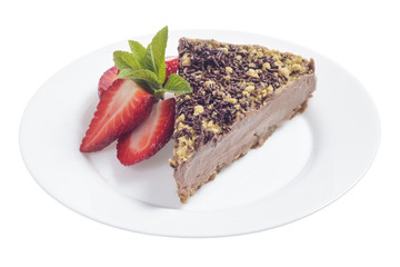 Chocolate cake with strawberries