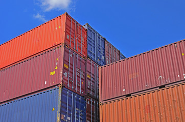 Cargo container yard,  the Port of Tokyo, Japan