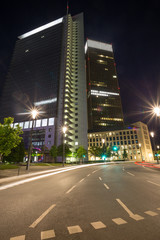Obraz premium frankfurt am main fair district at night