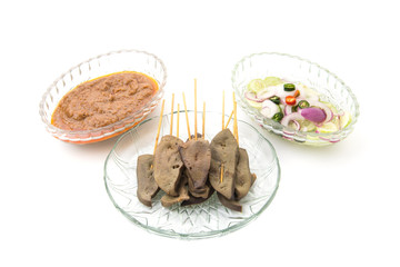 pork liver Satay with Peanut Sauce