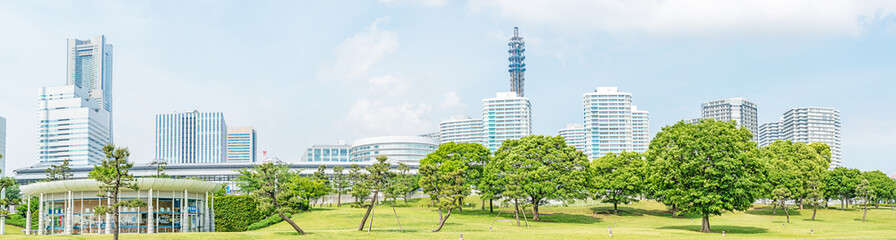 Yokohama Minato-Mirai 21 buildings in Yokohama, Japan.