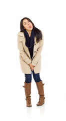 Model isolated sticking tongue out