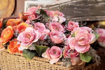 Beautiful rose of artificial flowers