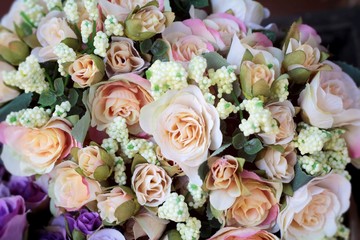 Beautiful rose of artificial flowers