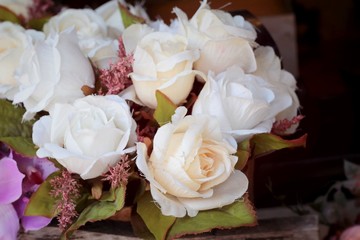 Beautiful rose of artificial flowers