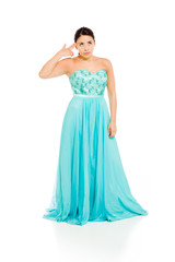 Fototapeta premium Model isolated despair gun