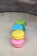 French macaroons multi colorful is delicious