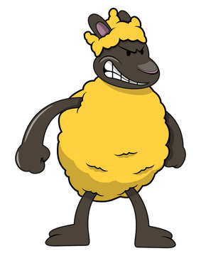 Angry Cartoon Sheep