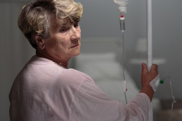 Walking with an IV drip