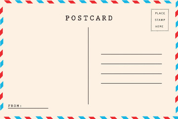 Back of airmail blank postcard - obrazy, fototapety, plakaty