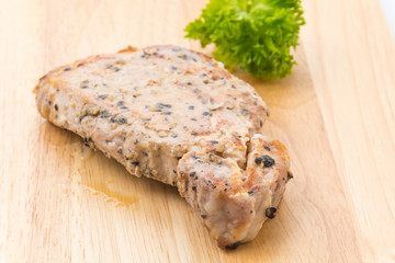 Pork steak with spicy pepper
