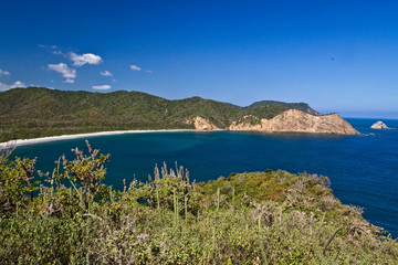 Fototapeta na wymiar Beautiful landscape of Los Frailes beach in Machalilla National