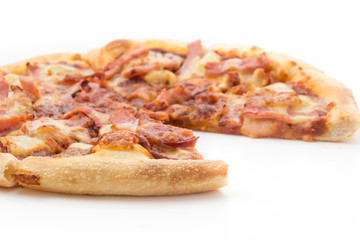 hawaiian pizza isolated on white background