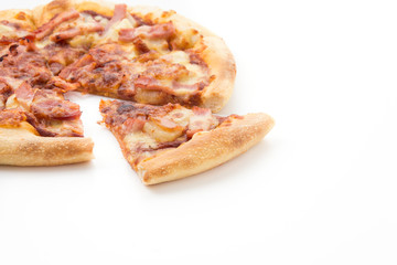 hawaiian pizza isolated on white background