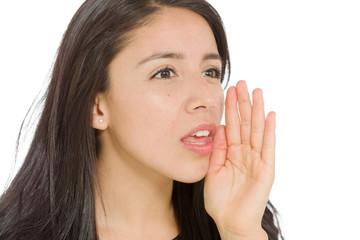 Fototapeta premium Model isolated talking shouting voice